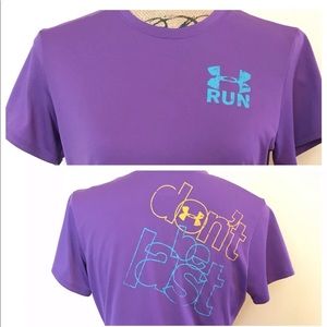 Under Armour Purple Run Shirt 
Tshirt Heat Gear